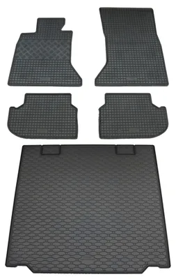 Rigum Gummi Fußmatten + Kofferraumwanne im Set für 5er BMW F11 Touring, schwarz