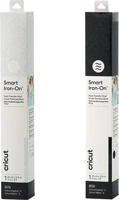 Produktbild von 2 Cricut Mattes Aufbügelfolien Smart 61 x 14 cm - schwarz, weiß