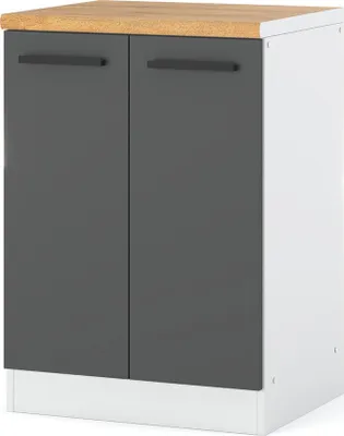 Zdjęcie produktu dla Szafka Kuchenna Stojąca Z Blatem Modułowa Blande 60Cm Biała Szary Mat