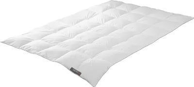 A white duvet or comforter is laid out flat on a white background, showing its quilted pattern.