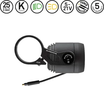 Produktbild von Supernova E-Bike-Scheinwerfer E3 V521s HBM, E-25 schwarz, Tagfahrlicht, 100 lx