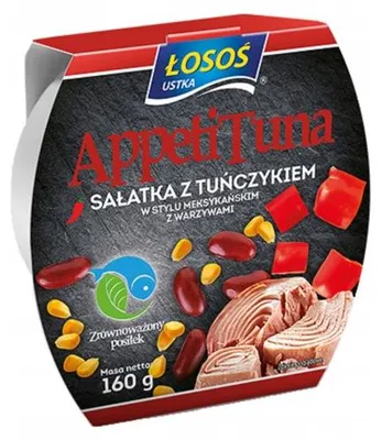 Zdjęcie produktu dla Sałatka z tuńczykiem w stylu meksykańskim z warzywami 160g Łosoś Ustka