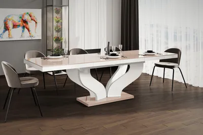 Produktbild von Design Esstisch Tisch HEB-222 Hochglanz ausziehbar 160 bis 256 cm