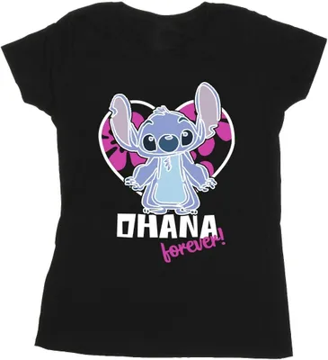 Produktbild von Disney - "Ohana Forever" T-Shirt für Damen BI25803 (M) (Schwarz)