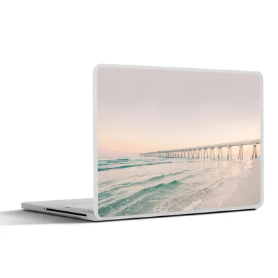 Produktbild von MuchoWow® Laptop Aufkleber Sticker Cover Meer - Strand - Brücke - Natur - Sonnenuntergang 36.5x27.5 cm - Laptop-Sticker