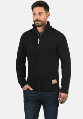 Produktbild von SOLID SDPoul Herren Strickjacke Cardigan Grobstrick Pullover mit Stehkragen Baumwollmischung Regular fit