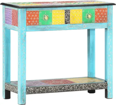 Obrázek produktu pro Ručně malovaný konzolový stolek 80x35x75 cm masivní mangovník