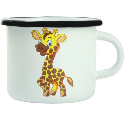 Produktbild von Emaille Becher 500ml Camping Kaffee Tasse Camping Kaffee Becher Giraffe