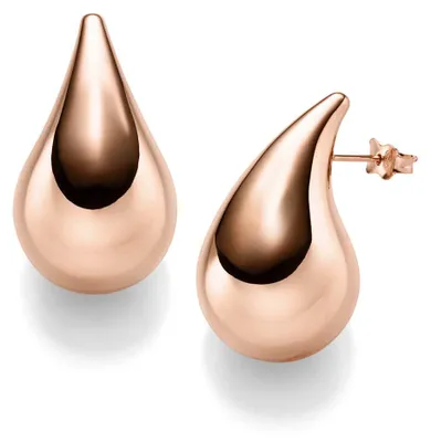 Produktbild von Paar Ohrringe Ohrstecker Tropfen 30x17mm aus 585 Gold Rotgold glänzend