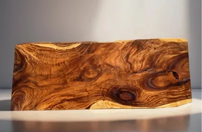 Produktbild von Holzplatte aus Tropenholz - Massive Tischplatte aus Regenbaumholz Platte 9 - 278x106x4-5 cm