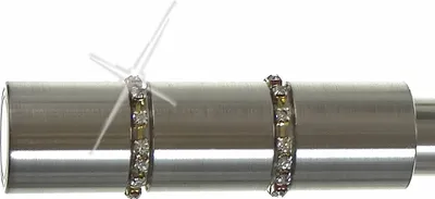 Produktbild von Endstück f. 19mm Gardinenstangen Edelstahl Look Kappe Kristall - Designs wählbar
