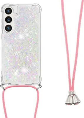 Produktbild von Samsung Galaxy S24 FE Hülle - Coverup Liquid Glitzer Back Cover mit Handykette - Weiß