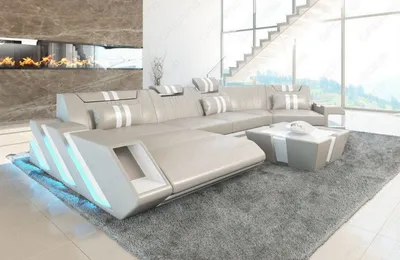 Produktbild von Leder Wohnlandschaft Apollonia in C Form Premium Kunstleder
