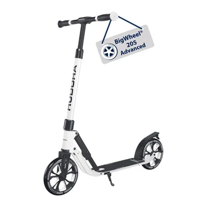 Produktbild von HUDORA BigWheel® 205 Advanced Scooter - Black & White- Komfortabler Aluminium-Roller für bis zu 100kg - höhenverstellbar & zusammenklappbar
