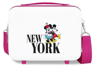 Immagine prodotto di Valigetta per il trucco in ABS personalizzabile "Mickey e Minnie Disney in viaggio a New York"