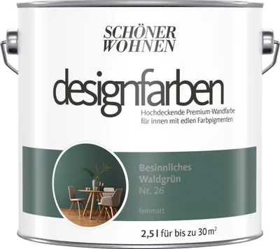 Produktbild von Schöner Wohnen Designfarben 2,5 Ltr. Besinnliches Waldgrün Nr. 26