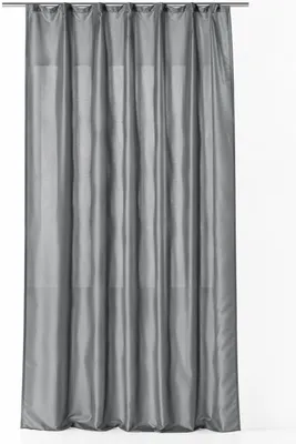 Produktbild von Vorhang grau Kräuselband halbtransparent Wildseiden Optik 140x245 cm