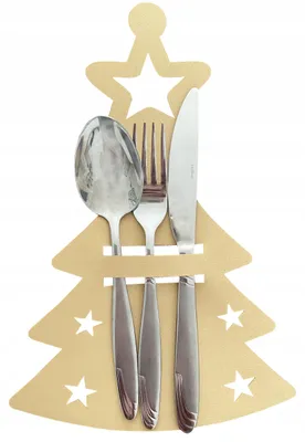 Produktbild von Goldene Weihnachtliche Bestecktasche Tischdekoration