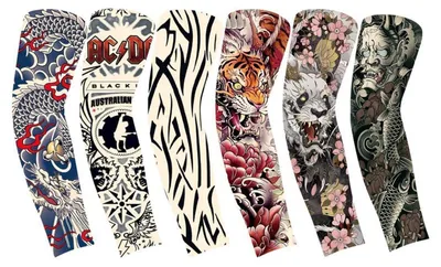 Produktbild von Tattoo Ärmel Set 6 Stück Nylon Armstrumpf für Karneval Sonnenschutz