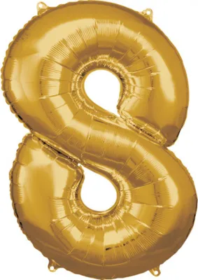 Produktbild von Amscan Foil Balloon Number 8 Junior 53 X 83 Cm Gold