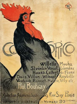 Produktbild von Legendarte - Kunstdruck auf Leinwand - Cocorico Théophile Alexandre Steinlen - Wanddeko, Canvas cm. 50x70