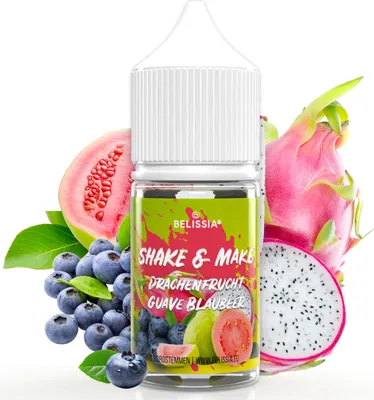 Produktbild von Belissia Shake and Make Drachenfrucht Guave Blaubeer Reill - 30 ml hochdosiertes Lebensmittelaroma - zum Nachfüllen - Für Backen, Speisen uvm