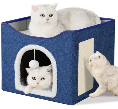 Imagen del producto de Casa para gatos - Plegable - 41 x 41 x 34 cm - Gris