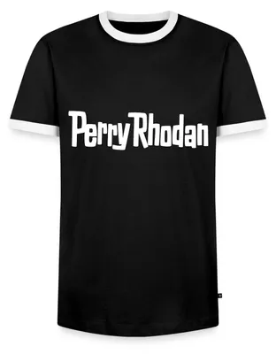 Produktbild von Spreadshirt Perry Rhodan Logo weiß Männer Kontrast T-Shirt, L, Schwarz/Weiß