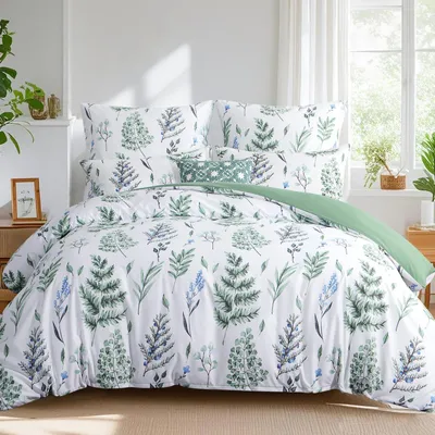 Productafbeelding van Beddengoedset, 200x220 cm, met 2 kussenslopen van 80x80 cm, in de kleur groen