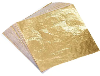 Image de Feuille d'or imitation, 100 feuilles, 14x14 cm, pour l'art et l'artisanat