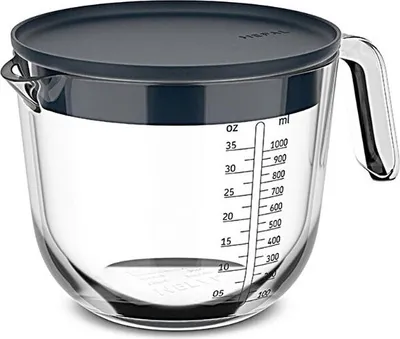Imagen del producto de Mepal, vaso medidor de vidrio Chef it de 1000 ml con tapa - color azul marino. Código del producto: 102311018100. Número de artículo: 8720294045991