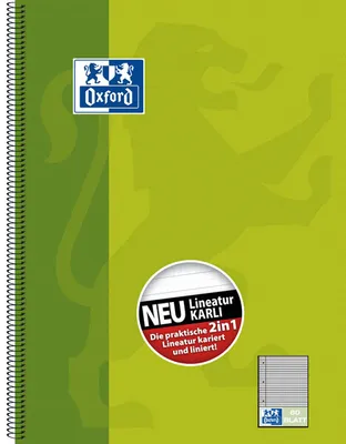 Produktbild von Oxford 100050362, Abbildung, Grün, A4, 80 Blätter, 90 g/m², Kariertes Papier