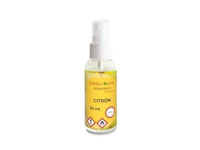 Obrázok produktu pre Ecoliquid ANTIVIRAL dezinfekčný prostriedok na ruky s vôňou citróna – proti vírusom, baktériám a plesniam, 100 ml sprej