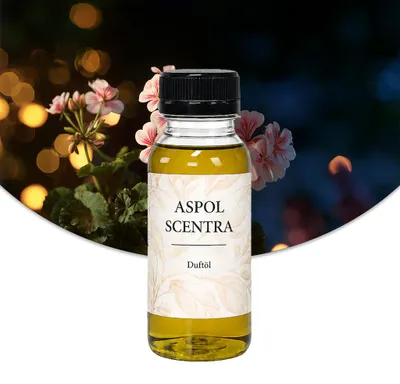 Produktbild von Aspol Scentra Pelargonienblüte UFIGREEN Duftöl für Kerzen 100 ml, KI-generiertes Bild