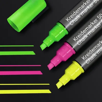 Productafbeelding van SIGEL BA182 Krijtmarker 50 - Puntvormige punt, 1-5mm, assorti, 3 stuks