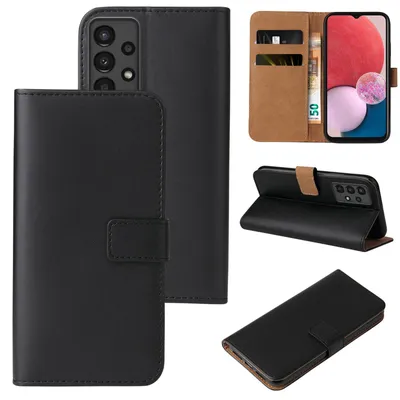 Produktbild von Handyhülle für Samsung Galaxy A13 Klapphülle Bookcase Flip Cover Hülle Handy Tasche Etui Farbe: Schwarz
