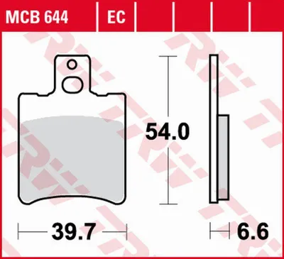 Image de TRW Jeu de plaquettes de frein EC MCB644EC RS50 MM Hacker Mach G SA22 Rodoshow 50 PE Squab 50 S1A Axis 50