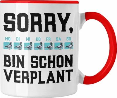Produktbild von Trendation - Taubenzüchter Geschenkidee Tasse mit Spruch Taubenbesitzer Geschenk Taubenliebhaber (Rot)