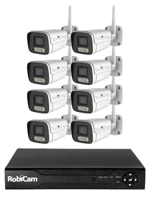 Image de Kit de 8 caméras d'extérieur, caméras RobiCam bullet, enregistreur NVR