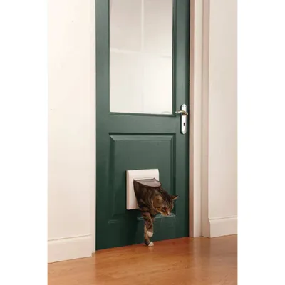 Produktbild von PetSafe Katzenklappe 4-Wege Manuell ohne Tunnel Classic 919 Weiß