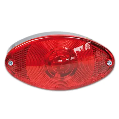 Productafbeelding van Achterlicht, kattenoogmodel, chroom, rood glas
