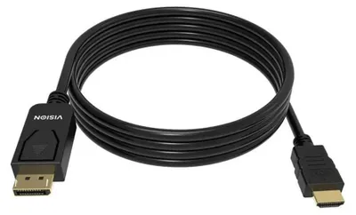 Produktbild von 2 m DisplayPort zu HDMI Kabel - 8k bei 60 Hz - DP Version 1.4 - vergoldete Stecker - HDMI 2.1 unterstützt Hotplug - DP (m) zu HDMI (m) - Außendurchmesser 6,0 mm - 30 AWG - schwarz