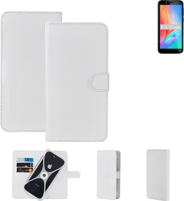 Produktbild von K-S-Trade Handy Hülle Schutz Hülle kompatibel mit Gigaset GS3 Cover Case Bookstyle Bumper weiß 1x