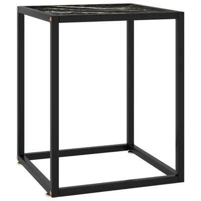Obrázek produktu pro Konferenční stolek černý s černým mramorovým sklem 40x40x50 cm