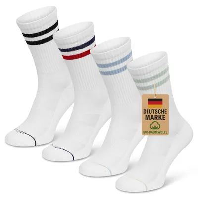 Produktbild von 4 Paar Retro Sportsocken aus Baumwolle
