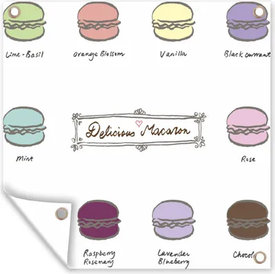 Produktbild von MuchoWow® 50x50 cm Outdoor-Poster Gartendeko Sichtschutz Garten Poster für den Garten  Macaron - Farben - Illustration