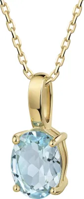 Produktbild von Celesta Gold Anhänger mit Kette 375 Gelbgold Blautopas