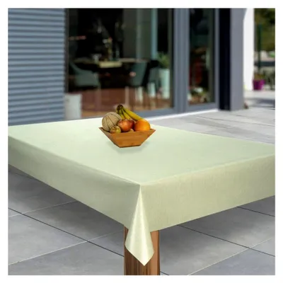 Produktbild von Wachstuch-Tischdecke Abwaschbar Garten-Tischdecke PVC Plastik-Tischdecken Eckig Meterware Wasserabweisend Muster: Minze Grün Leinen Größe: 80x80