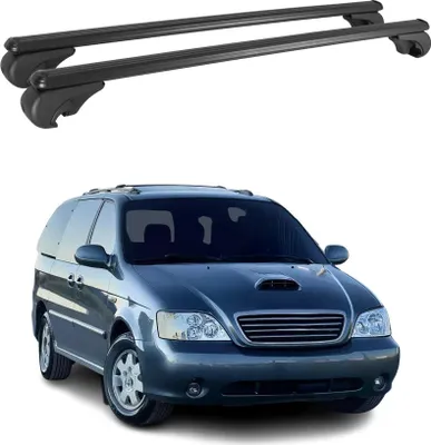 Produktbild von Dachträger für Kia Carnival 1998-2005 Gepäckträger Grundträger Alu Schwarz 2x