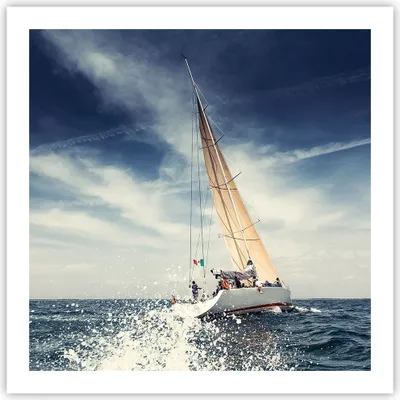 Produktbild von Poster - Poster ohne Rahmen - Segeln Yacht Reise - 60x60 cm - Wand Bild - Wanddeko - Wandbilder - Kunstposter - Wandposter - Bilder - Kunstdruck - Wanddekoration - Wandbild - P2XAC60x60-2797